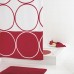 SAPHO CIRCLE sprchový záves 180x200cm, polyester, červená 46386