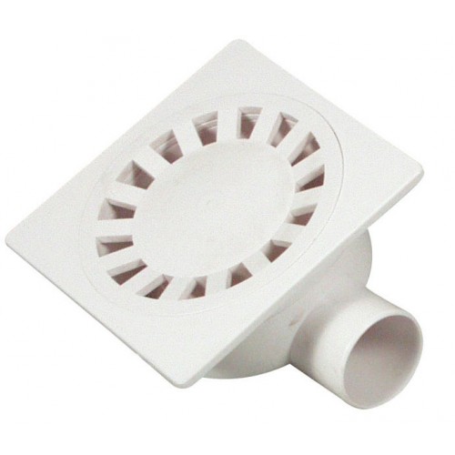 SAPHO Podlahová vpusť 149x149, odpad 50mm, biela SI50000