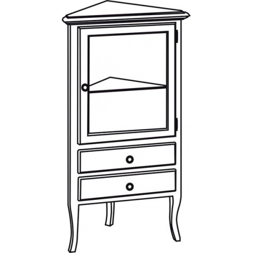 SAPHO RETRO skrinka rohová 60x120x47cm, buk, pravá 1715