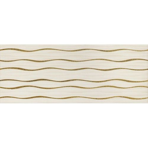 SAPHO ROYAL SUITE Decor Waves Cream keramická obkladačka 20x50 0013062