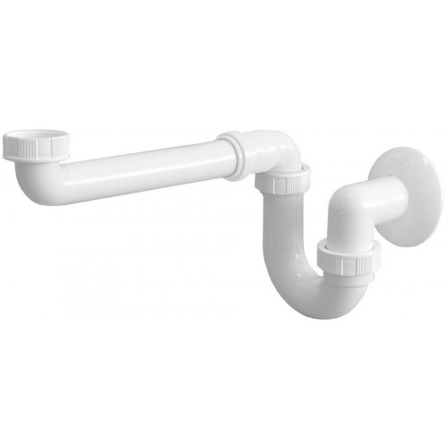 SAPHO Umývadlový sifón šetriace miesto nízky, 1 "1/4, odpad 40 mm, biela 151.128.0 SAPHO Umývadlový sifón šetriace miesto nízky, 1 "1/4, odpad 40 mm, biela 151.128.0