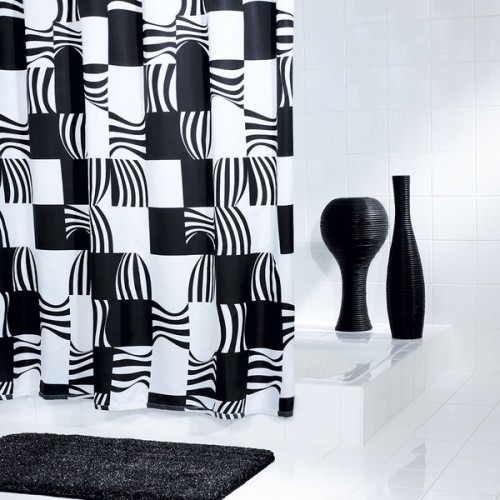 SAPHO SWING sprchový záves 180x200cm, polyester, čierna 42370 SAPHO SWING sprchový záves 180x200cm, polyester, čierna 42370