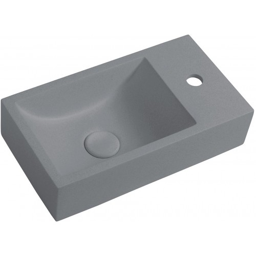 CREST R Betónové umývadlo vrátane výpuste, 40x22cm, pravé, sivá AR412 CREST R Betónové umývadlo vrátane výpuste, 40x22cm, pravé, sivá AR412