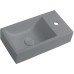 CREST R Betónové umývadlo vrátane výpuste, 40x22cm, pravé, sivá AR412