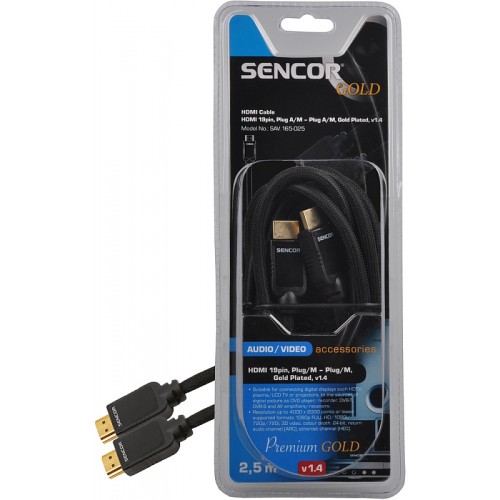 SENCOR AV kábel SAV 165-025 HDMI MM 2,5 M v1.4 PG 35039900
