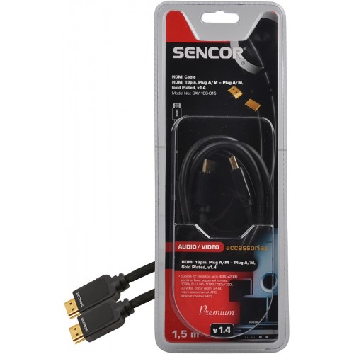 SENCOR AV kábel SAV 166-015 HDMI MM 1,5 m v1.4 P 35039913 SENCOR AV kábel SAV 166-015 HDMI MM 1,5 m v1.4 P 35039913