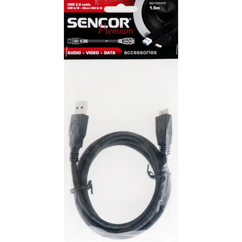 SENCOR USB kábel SCO 532-015 USB3.0 A / M-Micro B 35039762 SENCOR USB kábel SCO 532-015 USB3.0 A / M-Micro B 35039762