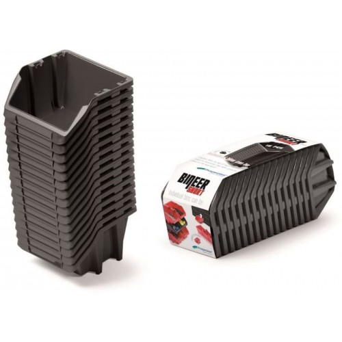Prosperplast BINEER SHORT SET Plastové úložné boxy 16 kusov, 118x98x70mm, čierna KBISS10