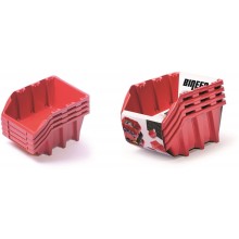 Kistenberg BINEER LONG SET Plastové úložné boxy 4kusov, 295x198x195mm, červená KBILS30