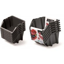 Kistenberg BINEER SHORT SET Plastové úložné boxy 6 kusov, 214x198x238mm, čierna KBISS22