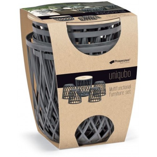 Prosperplast UNIQUBO Set univerzálnych košov 4 + 1 sivý kameň IKUBS5 Prosperplast UNIQUBO Set univerzálnych košov 4 + 1 sivý kameň IKUBS5