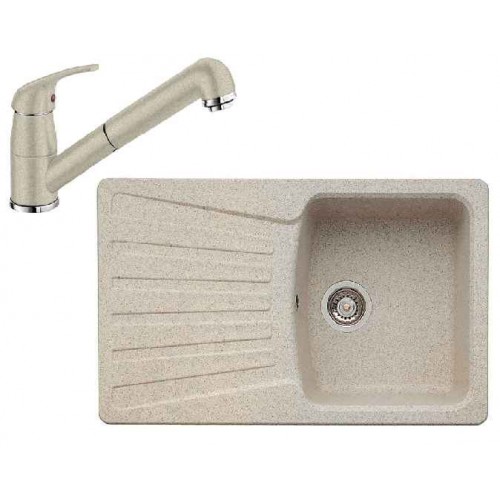 BLANCO SET drez NOVA 45 S Silgranit + drezová batéria DARAS-S piesok BLANCO SET drez NOVA 45 S Silgranit + drezová batéria DARAS-S piesok