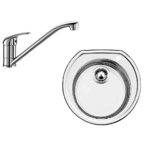 BLANCO SET 01 RONDOVAL nerez + drezová batéria Daras chróm