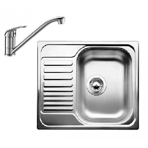 BLANCO SET 03 TIPO 45 S Mini nerez + drezová batéria Daras chróm