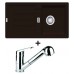 Franke SET G26 granitový drez STG 614 onyx + drezová batéria FC 9547.031