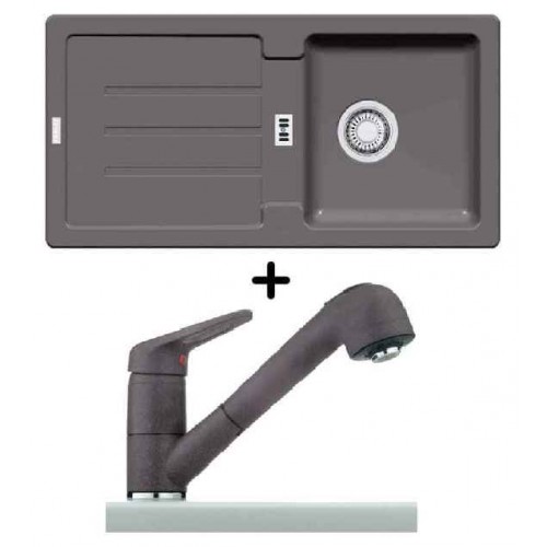Franke SET G28 granitový drez STG 614 sivý kameň + drezová batéria FC 9547.084 Franke SET G28 granitový drez STG 614 sivý kameň + drezová batéria FC 9547.084