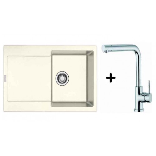 Franke SET G39 granitový drez MRG 611.094 biela - ľad + drezová batéria Samoa