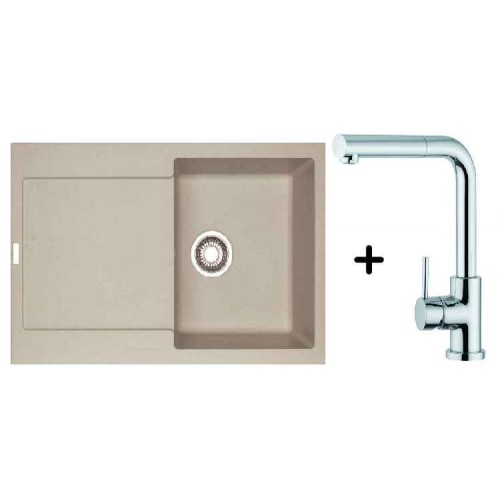 Franke SET G40 granitový drez MRG 611.082 sahara + drezová batéria FN 0147