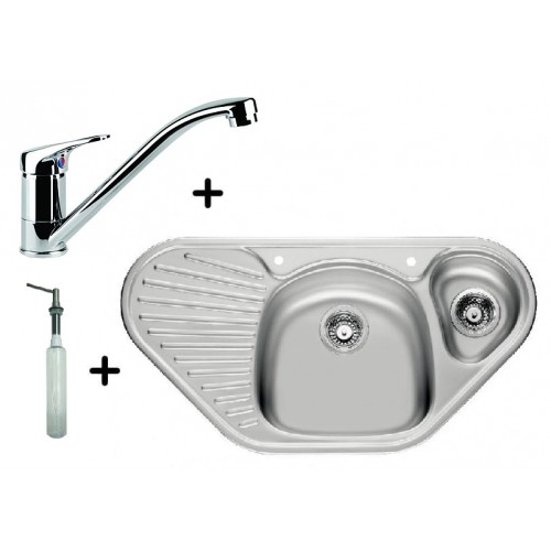 Franke SET N40 nerezový drez MON 651 E + drezová batéria FC 1839 + dávkovač saponátu HC 20