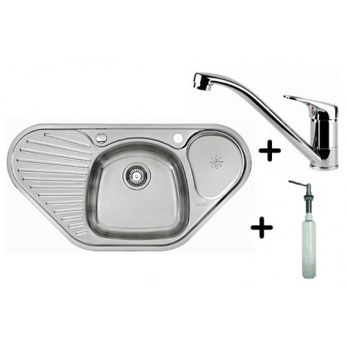 Franke SET N42 nerezový drez MON 681 E + drezová batéria FB 250 + dávkovač saponátu HC 20