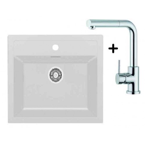 Franke SET T12 tectonitový drez SID 610 biela + drezová batéria FN 0147 Franke SET T12 tectonitový drez SID 610 biela + drezová batéria FN 0147