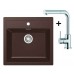 Franke SET T12 tectonitový drez SID 610 hnedá + drezová batéria FN 0147