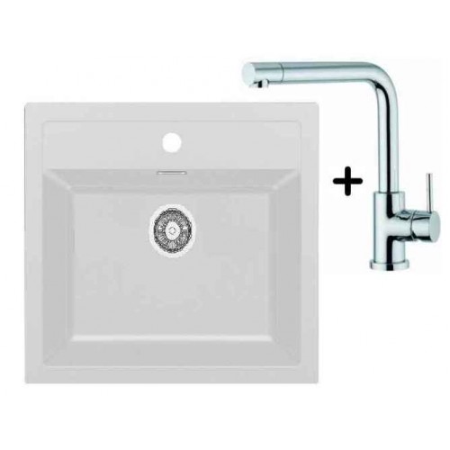 Franke SET T13 tectonitový drez SID 610 biela + drezová batéria Samoa Franke SET T13 tectonitový drez SID 610 biela + drezová batéria Samoa