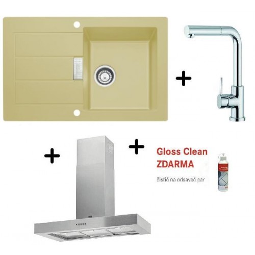 Franke SET T19 tectonitový drez SID 611-78 kávová+drezová batéria FN 0147 + FTC 6032 GR/XS