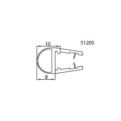 RONAL zvislé tesnenia na 8 mm skla 51205 RONAL zvislé tesnenia na 8 mm skla 51205