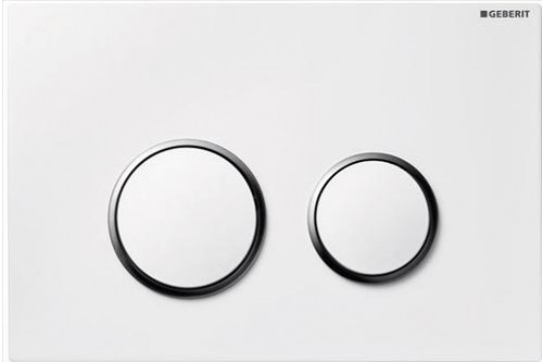 GEBERIT - ovládacie tlačidlo SIGMA 20, plast, biela / pochrom.lesklá 115.778.KJ.1