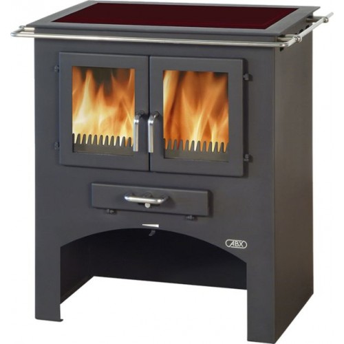 ABX Kuchynský sporák na drevo sa sklokeram. doskou bez rúry 3020 C, sivý plech ABX Kuchynský sporák na drevo sa sklokeram. doskou bez rúry 3020 C, sivý plech