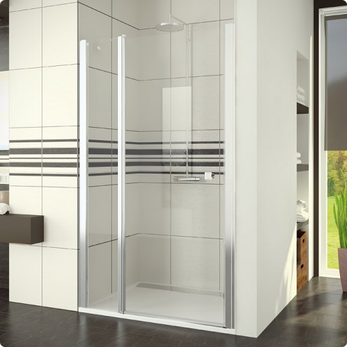 RONAL SL13 Swing-Line jednokrídlové dvere + pevná stena, 80-120cm, chróm/perly SL13SM15044