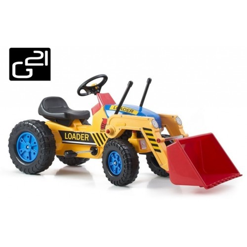 Šliapací traktor G21 Classic s nakladačom žlto / modrý 690813