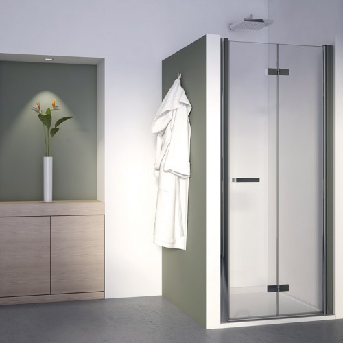 RONAL SLF1 Swing-Line F dvojdielne skladacie dvere, ľavé,100cm,chróm/línie SLF1G10005051