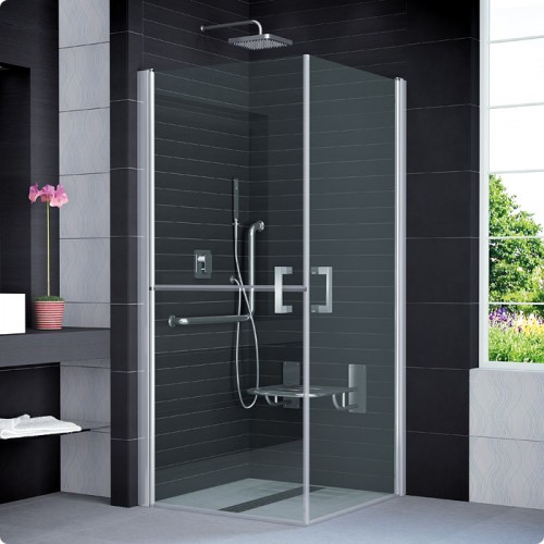 RONAL SLM5 Mobility dvere v normálnej výške, pravý, 80cm,aluchrom/CristPerly SLM51D0805044