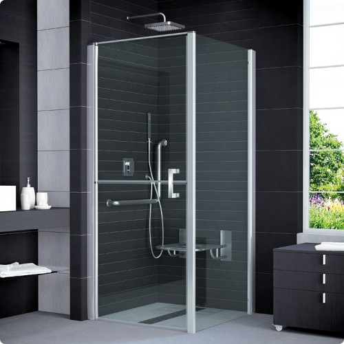 RONAL SLM6 Mobility rozdelené dvere pre stenu, 90cm, ľavé, alchr./CristPerly SLM6G09005044