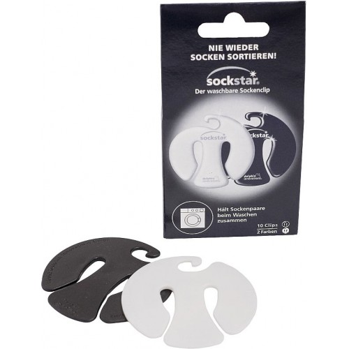 Sockstar Black & White Štipce na ponožky 10 ks