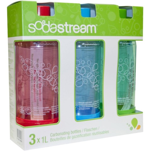 Fľaša Tripack 1l GREEN / RED / BLUE SODASTREAM