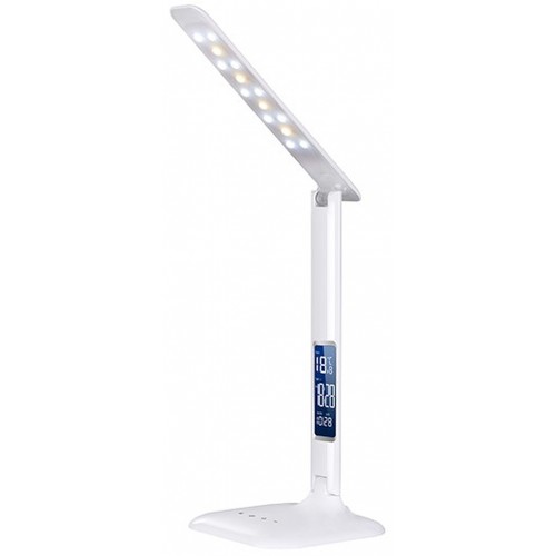 SOLIGHT LED stmievateľná stolná lampička s displejom, 6W, voľba teploty svetla, biely lesk SOLIGHT LED stmievateľná stolná lampička s displejom, 6W, voľba teploty svetla, biely lesk
