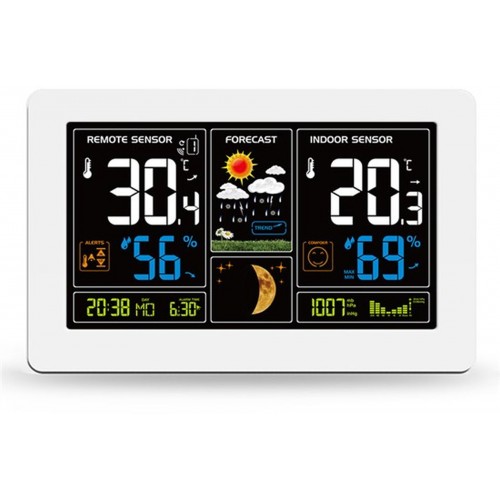 SOLIGHT meteostanice s veľkým LCD, biela TE81W