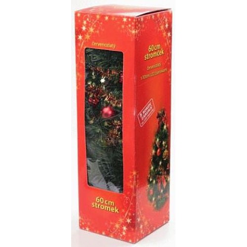 Vianočný Stromček zdobený - ČERVENÝ 60 cm VS396 