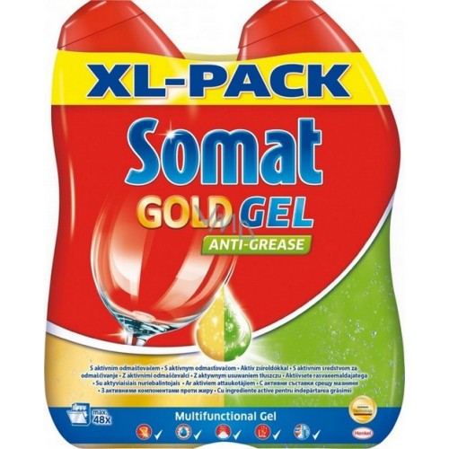 SOMAT Gold gél 48 dávok Antigrease 2x600ml 
