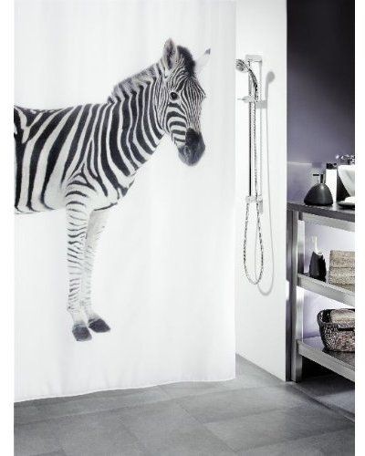 SPIRELLA ZEBRA Sprchový záves black 180 x 200 cm 1011554