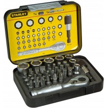 Stanley 1-13-906 1/4" 40dielna sada bitov s račňou Expert