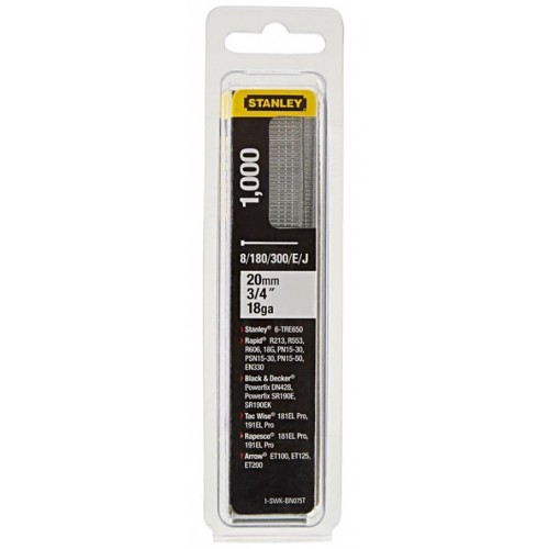 Stanley 1-SWKBN075T 20mm/3/4"/18 Kolárske klince typ 8/300/E/J, 1000ks