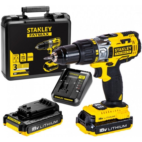 Stanley FMC625D2 Aku príklepová vŕtačka (51,4Nm/18V/2x2,0Ah), kufor