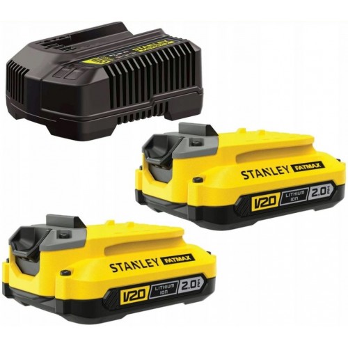 Stanley SFMCB12D2 FatMax Štartovacia sada V20 2x2,0Ah (2 batérie + nabíjačka)