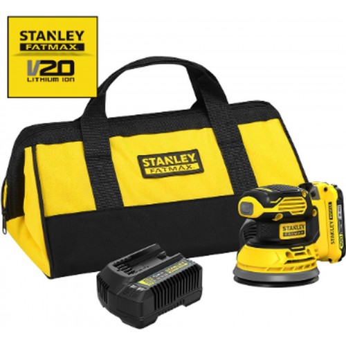 Stanley SFMCW220D1S FatMax V20 Aku excentrická brúska 125mm (18V/1x2,0Ah), taška