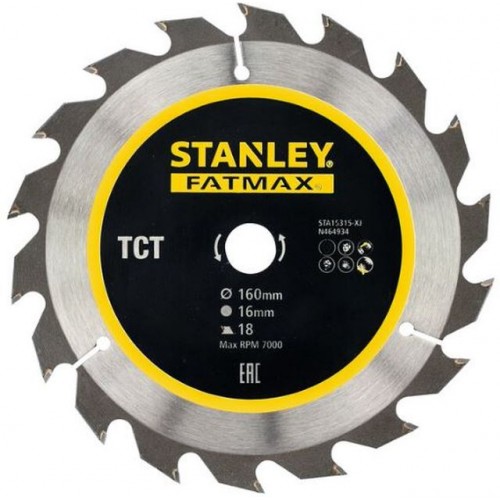Stanley STA15315 Pílový kotúč TCT/HM brúsiteľný pre pozdĺžne rezy 160x16mm, 18 zubov