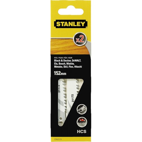Stanley STA21172 Pílové listy HCS na drevo a plast pre mečovú pílu, dĺžka 152mm, 2ks Stanley STA21172 Pílové listy HCS na drevo a plast pre mečovú pílu, dĺžka 152mm, 2ks